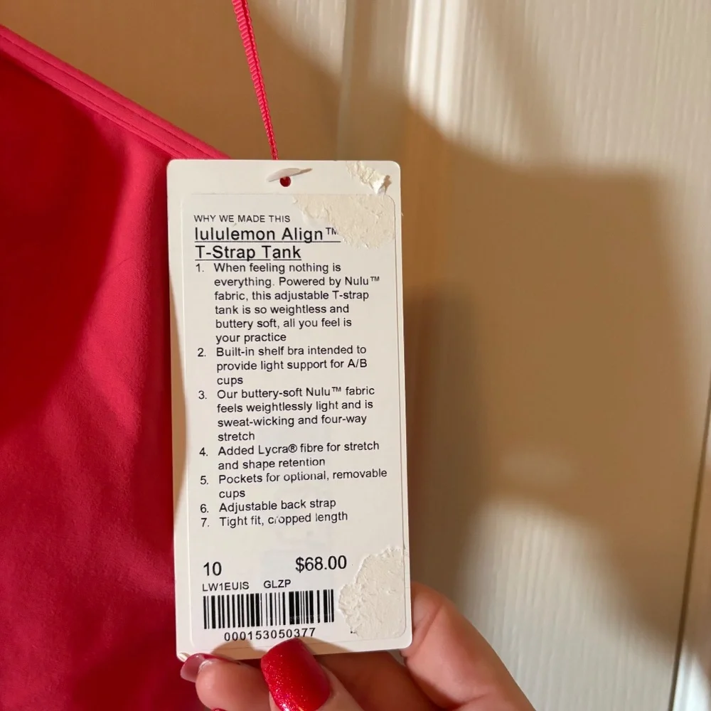 lululemon Align™ T-Strap Tank Top Light Support, A/B Cup. NWT Sz 10 Color: GLZP - Picture 6 of 8